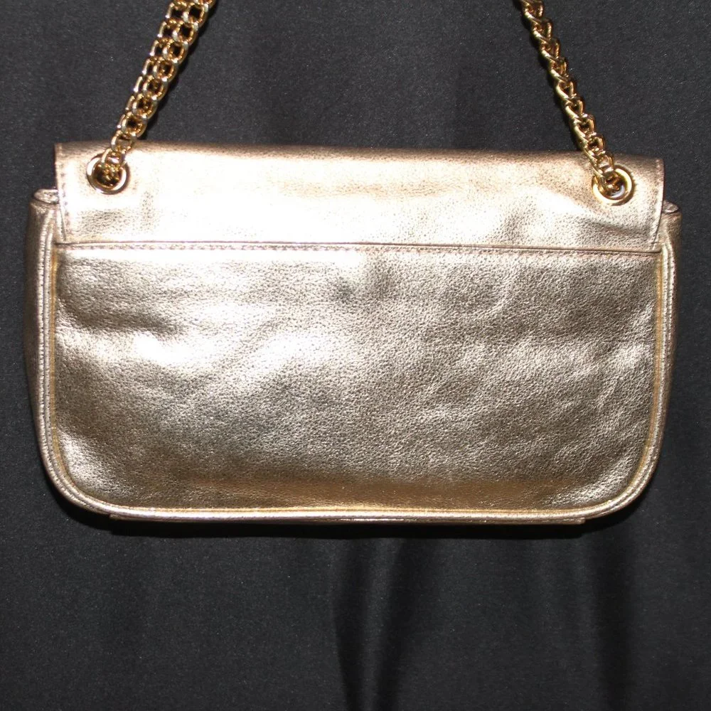 NWOT Michael Kors Gold Leather Shoulder Bag with Chain Strap - Picture 8 of 16